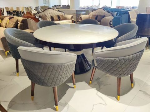 Modern Luxury Round Marble Top Dining Table At Rs 110000/Set | Marble ... with The artistry behind crafting round shaped marble dining furniture
